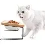 FUKUMARU Elevated Cat Ceramic Bowls, Small Dog 15° Tilted Raised Food Feeding Dishes, Solid Bamboo Water Stand Feeder Set for Cats and Puppy FUKUMARU Elevated Cat Ceramic Bowls, Small Dog 15° Tilted Raised Food Feeding Dishes, Solid Bamboo Water Stand Feeder Set for Cats and Puppy