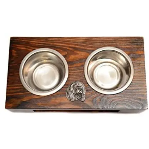 Cavalier King Charles Spaniel, a Dogs Bowl with a Relief from ArtDog