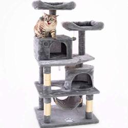 Cat Tree Condo, Multi-Level Cat Tree Kitten Activity Tower Pet Kitty Play House with Cozy Perches Cat Tree Scratching Post Cat Activity Tree, 57.08 Stable Cat Tower Cat Condo Pet Play House.