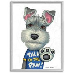 Stupell Industries Sassy Scotty Dog Talk to The Paw Quote Family Pet Wall Art, 11 x 14, White