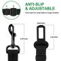 HIPPIH Dog Seat Belt Harness for Cars, 2 Pack Heavy Duty and Durable Car Harness for Dogs, Adjustable Belts Elastic Nylon Vehicle Harnesses for Car with Collapsible Pet Travel Bowl