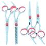 LFOZ Meisha 6.0'' Dog Grooming Scissors Set Stainless Steel Puppy Straight Curved Hair Scissors Thinning Clipper Animal Shears B0001A