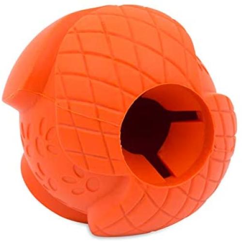 mypappydog Dog Chew Toys | Squeaky Ball Dog Toys | Treat Dispensing Dog Toys | Rubber Chew Toys for Dogs | Dog Treat Ball | Dog Toy Football | Rubber Dog Bone | Squeaky Dog Chew Toys | Orange/Green