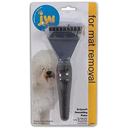 JW Pet Company GripSoft Dematting Rake Dog Brush