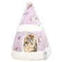 All Fur You Cat Print Cat Cave Bed, Cat House for Indoor Cats, Cubby Cat Hideaway Dome Bed Cat Tent Pod Igloo Pet Cave Cat Home Pet Cubes Felt Warm Cozy Caves Cat Hut Covered Beds Puppy Houses