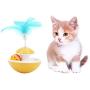ocijf179 Cat Toy Cats Kitten Tumbler Rolling Feather Bell Ball Toy Play Interactive Pet Supplies - Red