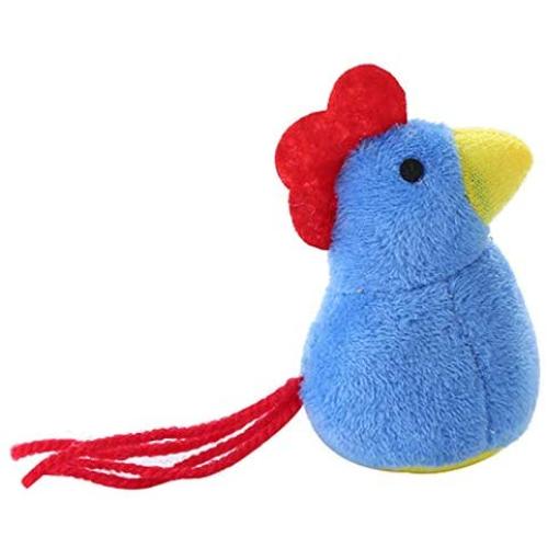ocijf179 Pet Toy Kitty Cartoon Chick Shape Catnip Interactive Fun Cat Toy Anti-bite Pet Supplies - Blue