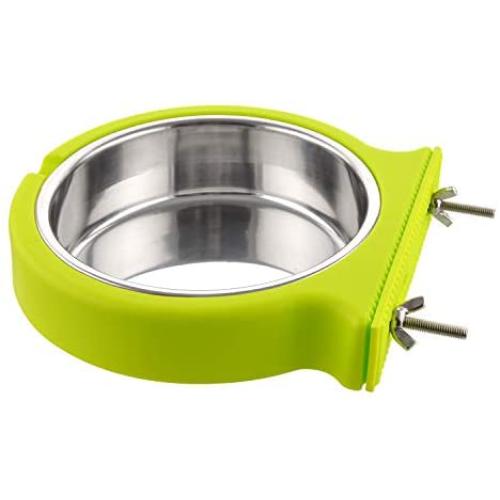 Guardians Crate Dog Bowl, Removable Stainless Steel Water Food Feeder Bowls Cage Coop Cup for Cat Puppy Bird Pets