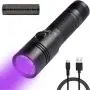 TATTU U1 UV Flashlight Rechargeable 395nm Black Light Torch Blacklight 5W Ultraviolet LED Lamp with Micro USB Charging Cable