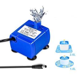 POOZPET Replacement Pump for 84oz/2.5L Cat Water Fountain 1.6L Pet Fountain, Quiet, Prevent Dry Fry and Long Lifespan