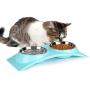 nonbrand Paragon Double Small Dog Bowls Premium Stainless Steel Food and Water Bowls for Cats, Dual Use pet Feeder with Stand Free The Neck for Small Dogs & Cats