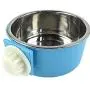 Creation Core Removable Pet Cage Stainless Steel Hanging Bowl Cat Dog Water Bowl Birds Food Bowl with Bolt Holder