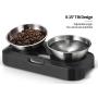 Keprix Elevated Cat Bowls with 2 Stainless Steel Bowls, 0°-15° Tilted Raised Cat Food and Water Bowls, Stress-Free Nonslip No Spill Pet Feeding Bowls for Cats and Small Dogs