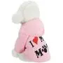 2 Pieces Pet Clothes Puppy Hoodie Sweater Dog Pullover Sweater I Love My Mom Dog Sweatshirt Warm Sweater (M, Black and Pink)