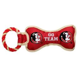 Pet Goods Manufacturing BONERP-037 NCAA Florida State Seminoles Bone with Rope Dog Toy