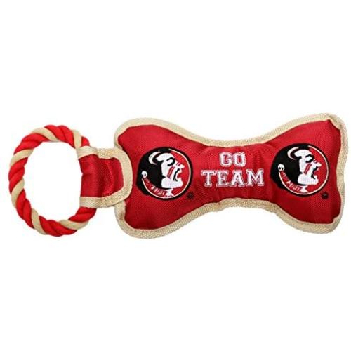 Pet Goods Manufacturing BONERP-037 NCAA Florida State Seminoles Bone with Rope Dog Toy