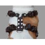 6 lbs Genuine Leather Weighted Pulling Dog Harness for Exercise and Training. Fits 28''-35'' Chest, Brown