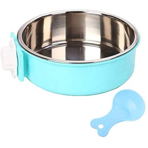 Crate Dog Bowl, Removable Stainless Steel Water Food Feeder Bowls Hanging Pet Cage Bowl Cage Coop Cup for Dogs Cats Puppy Rabbits Bird and Small Pets