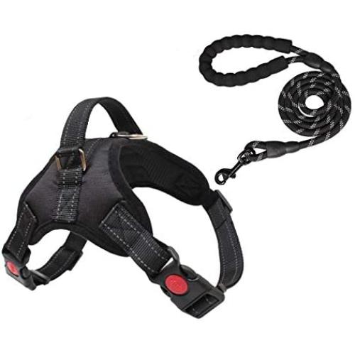 TrainPro No-Pull Dog Collar Harness and Leash Training Set for Easy Control! - Kinder to your Pet than Standard Collars! - Fully Adjustable with Comfort Padding! - Great for Small, Medium, Large Dogs!