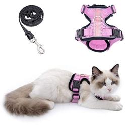 Cat Harness and Leash for Walking, Outdoor Escape Proof Pet Vest for Cats, Small Dogs and Rabbit, Comfortable Breathable Soft Mesh with Bright Reflective Straps, Easy Adjustable Neck and Chest Size