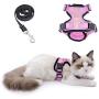 Cat Harness and Leash for Walking, Outdoor Escape Proof Pet Vest for Cats, Small Dogs and Rabbit, Comfortable Breathable Soft Mesh with Bright Reflective Straps, Easy Adjustable Neck and Chest Size