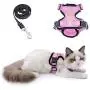 Cat Harness and Leash for Walking, Outdoor Escape Proof Pet Vest for Cats, Small Dogs and Rabbit, Comfortable Breathable Soft Mesh with Bright Reflective Straps, Easy Adjustable Neck and Chest Size Cat Harness and Leash for Walking, Outdoor Escape Proof Pet Vest for Cats, Small Dogs and Rabbit, Comfortable Breathable Soft Mesh with Bright Reflective Straps, Easy Adjustable Neck and Chest Size