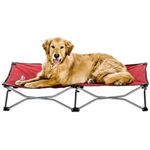 Carlson Pet Products Carlson Elevated Dog Bed, Indoor or Outdoor Dog Bed for Large Dogs, Red