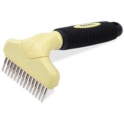 Fur-Tastic Double Row Undercoat Rake For Dogs, Long-Haired Dog Rake, Undercoat Rake For Dogs & Cats With Heavy Coat, Pet Brush To Reduce Shedding, Professional Quality Pet Grooming Brush