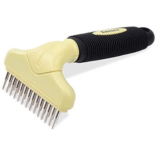 Fur-Tastic Double Row Undercoat Rake For Dogs, Long-Haired Dog Rake, Undercoat Rake For Dogs & Cats With Heavy Coat, Pet Brush To Reduce Shedding, Professional Quality Pet Grooming Brush