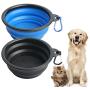 2 Pack Collapsible Dog Bowls for Travel; Silicone Food / Water Bowls for Dog, Cat; Portable, Foldable, Expandable Pet Feeding Watering Dish for Travel, Indoors and Outdoors with 2 Carabiners