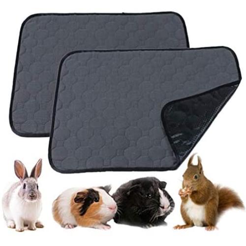 kathson Guinea Pig Training Pads, 2 Pack Highly Absorbent Reusable Washable Pet Pee Pads - 19.6 x 15.7 inch Training Pee Pad for Small Animals Protects Floors and Rugs. Easy Cleanup.