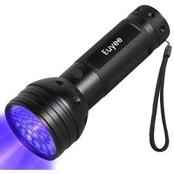 Euyee UV Black Light Flashlight, 51 LED Blacklight Flashlights IPX65 waterproof for Pet Urine Detection, Scorpion, Bed Bug, Resin Curing, Dog Stain and Carpet Odor Eliminator Remover