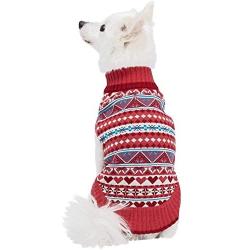 Blueberry Pet Fair Isle Style Sugar Coral Dog Sweater, Matching Sweater for Pet Owner