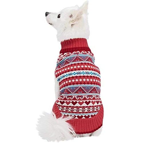 Blueberry Pet Fair Isle Style Sugar Coral Dog Sweater, Matching Sweater for Pet Owner