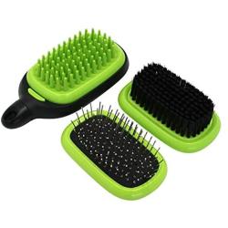 HONOMA Pin and Bristle Brush for Dogs Cats Grooming Comb, Pet Bath Massage Soft Rubber Bristles Brush Shampooing and Massaging,3 in 1 Cleans Shedding and Dirt for