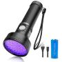 Black Light, morpilot 51 LED UV Flashlight Rechargeable Blacklight Torch Light Pet Urine Detector for Dry Dog Urine, Pet Stains, Verifying Money Documents, Battery Included