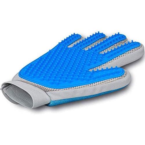 Pet Hair Remover Glove - Gentle Pet Grooming Glove Brush - Deshedding Glove - Massage Mitt with Enhanced Five Finger Design - Perfect for Dogs & Cats with Long & Short Fur - 1 Pack (2 in 1 Glove)