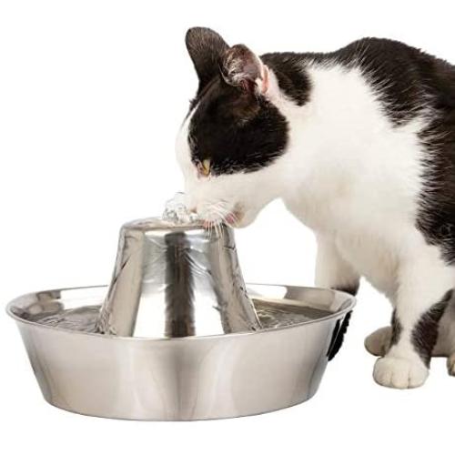 PetSafe Stainless Steel Cat and Dog Water Fountain - Seaside 60 oz or 360 Multi-Pet 128 oz Drinking Fountain