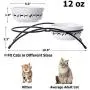 Y YHY Ceramic Raised Pet Cat Bowls, 12 Ounces Elevated Food or Water Bowls, Double Cat Dishes, Gift for Cat, White Y YHY Ceramic Raised Pet Cat Bowls, 12 Ounces Elevated Food or Water Bowls, Double Cat Dishes, Gift for Cat, White