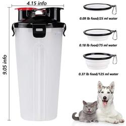 Lenlorry Dog Water Bottle Dog Travel Bowls Water Food Container with Dual Collapsible Dog Bowls Outdoor Pet Bowls for Dog Cat Puppy Kitten Rabbit Walking Hiking Traveling
