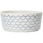 Waggo Sketched Wave Ceramic Dog Bowl Blue/White Durable Dog Food and Water Pet Dish