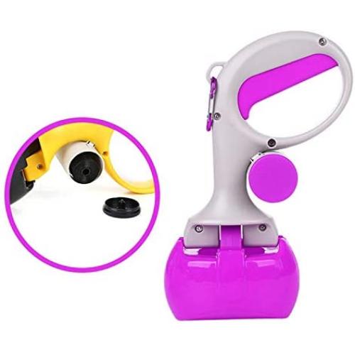 Chance Star Pooper Scooper 2.0 Build-in Portable Poo Bags Dispenser with 40pcs Waste Bags, 2-in-1 Design, Heavy Duty, Lightweight, Durable, Suitable for Various Wastes, for Dogs and Cats (Purple)