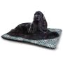DayDayFun Geometric Pet Bed Ancestral Middle East Inspired Square Shapes with Diagonal Alignment Monochrome Easy-to-Clean Pet Mat Grey Beige