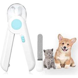 Pet Nail Clippers for Cats and Dogs with Safety Guard Light and LED Light Trimmer Free Nail File Professional Grooming Tool for Small Kitten Puppy Animal