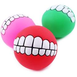 Sarahair Pet Dog Chew Squeak Toy, Pet Dog Puppy Interactive Rubber Ball Toy Gift