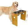 MMM YUMMY Raised dog bowls - Elevated Pet Feeder for Medium and Big Dogs - Made of Eco-Friendly Bamboo with 2 Removable Stainless Steel Food Bowls