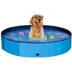 XKISS Foldable Dog Bath Pool (63 inch Collapsible Dog Pool for Dogs Cats and Kids