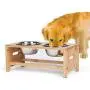 PETUPPY Bamboo Elevated Pet Feeder(7'' Tall),Raised Dog Bowls,Elevated Dog Feeder with 2 Stainless Steel Bowls for Food and Water,for Medium/Large Dogs. PETUPPY Bamboo Elevated Pet Feeder(7'' Tall),Raised Dog Bowls,Elevated Dog Feeder with 2 Stainless Steel Bowls for Food and Water,for Medium/Large Dogs.