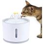 YUNDING Cat Water Fountain Mute Prevent Dry Burning 2L Water Level Window with Led Light Automatic Flower Pet Fountain Dog Water Dispenser for Cats(Color:White)