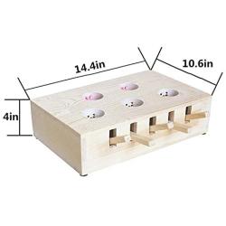 Litewood Cat Toy Wooden Puzzle Box Interactive Mouse Solid Whack-a-mole Exercise Toys